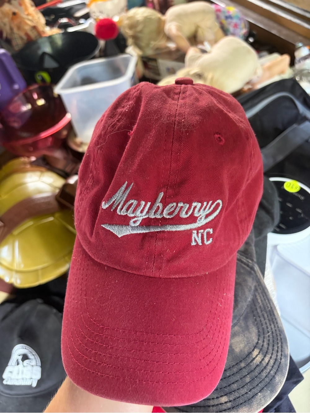 Mayberry NC Embroidered Baseball Cap - Red